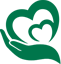 Heart on the palm icon